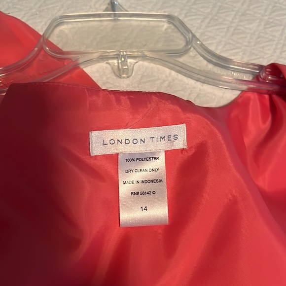 London Times Orange Chiffon Dress - Picture 3 of 3